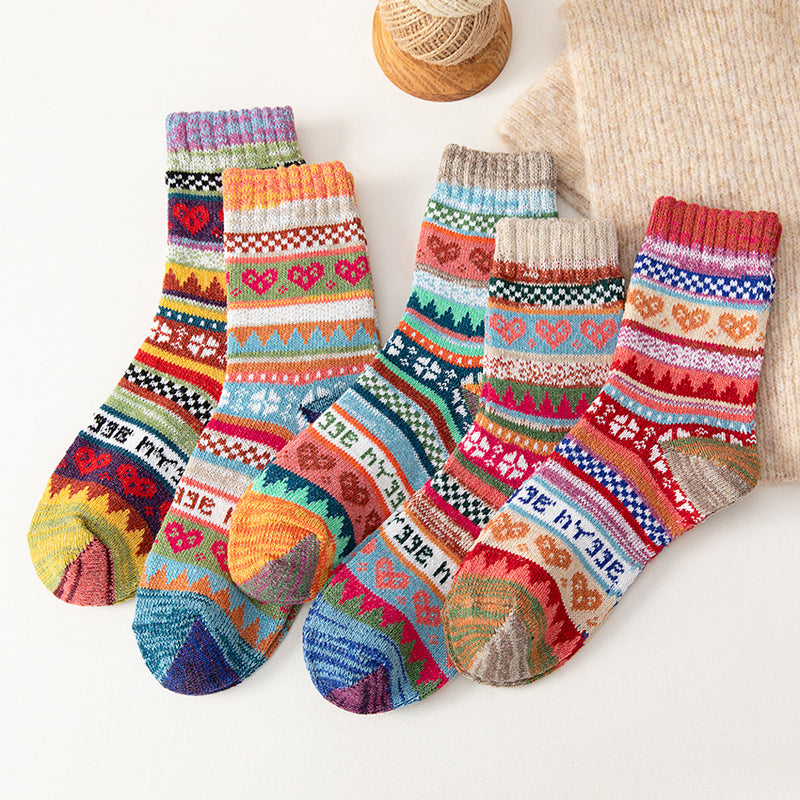 5Er-Pack Ethno-Socken