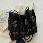 Vintage-Tasche Mit Blumenstickerei