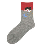 Calcetines Con Estampado De Gatos De Dibujos Animados