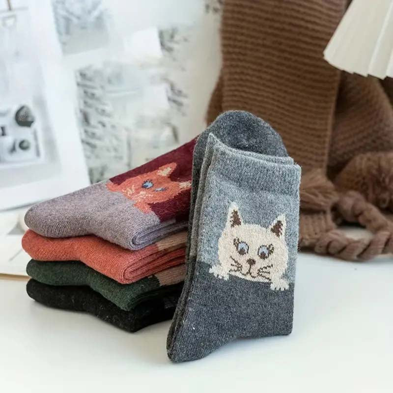 Pack De 5 Pares De Calcetines Estampado Gatos