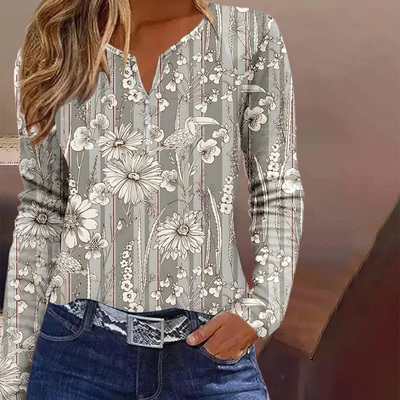 Gedetailleerde blouse met bloemenprint