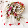 Gekleurde bloemenprint sjaal