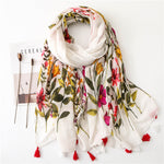 Gekleurde bloemenprint sjaal