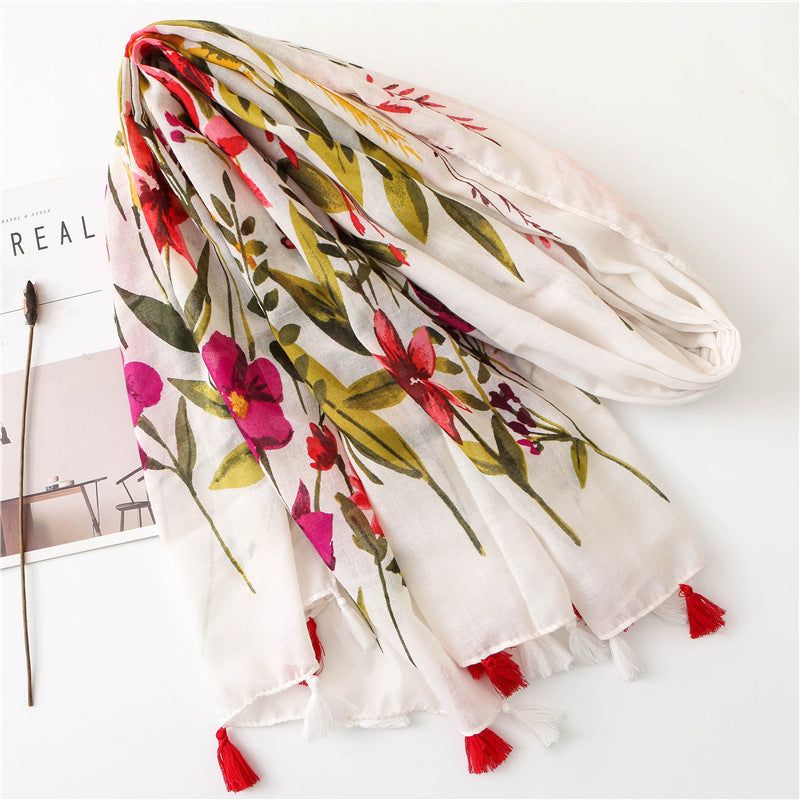 Bufanda de estampado floral de color