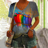 Camiseta Pájaro Abstracto Colorido