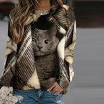 Kreatives Sweatshirt Mit Katzenmuster