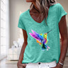 T-Shirt Casual Con Stampa Di Uccelli
