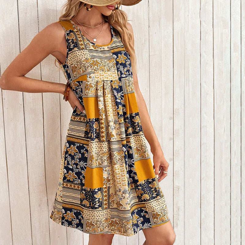 Vintage-Kleid Mit Blumendruck