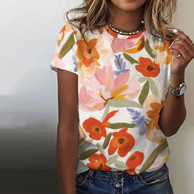 Camiseta Con Estampado Floral Vintage