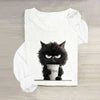 T-Shirt Stampata Con Gatto Creativo