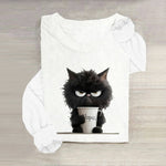 Camiseta Con Estampado De Gato Creativo