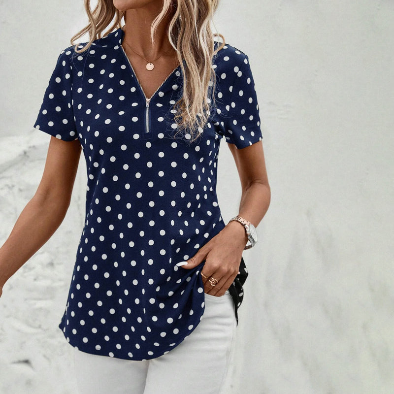 Blouse Décontractée À Pois