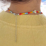 Boho-Blumenperlen-Halskette
