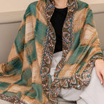 Vintage Ethnischer Karierter Schal