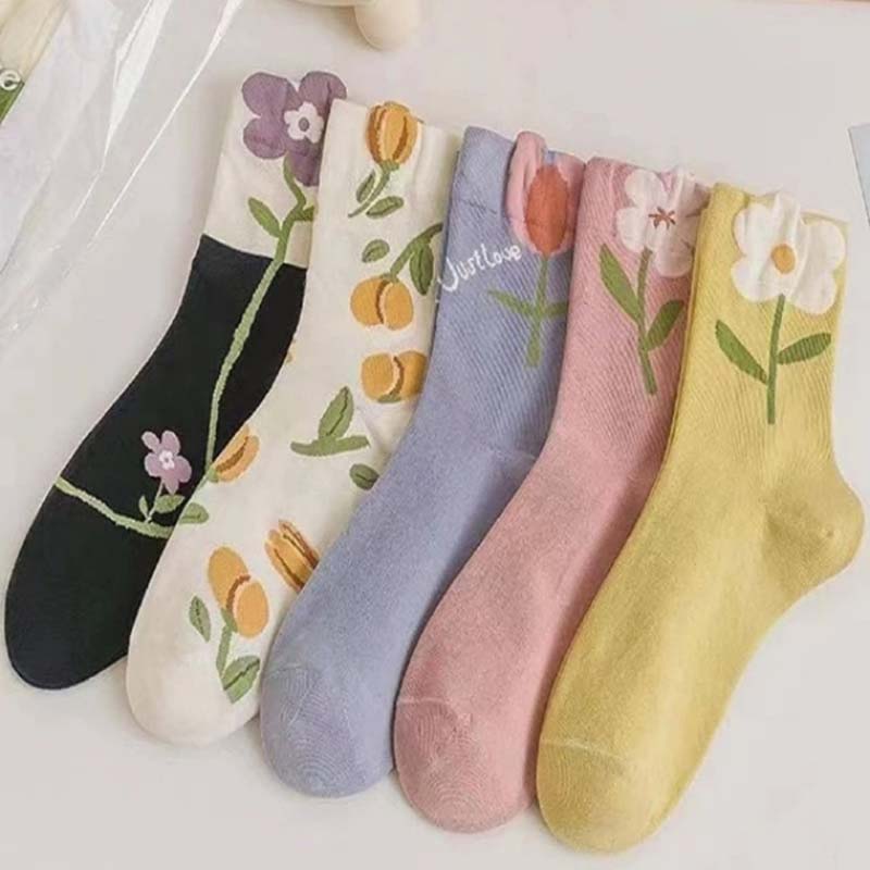 Calcetines florales casuales