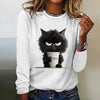 T-Shirt Stampata Con Gatto Creativo