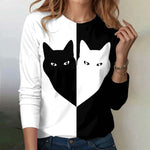 Kreatives T-Shirt Mit Katzen-Print