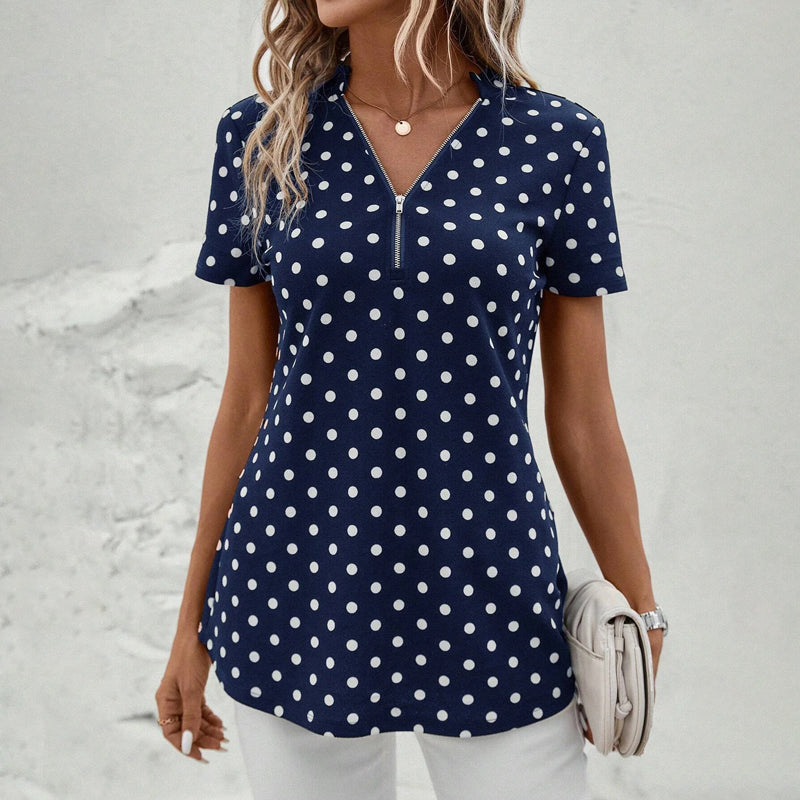 Blouse Décontractée À Pois