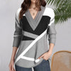 【Lange Mouw】Casual Blouse Met Kleurblokken