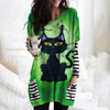 SHIRT DRESS Halloween kat print