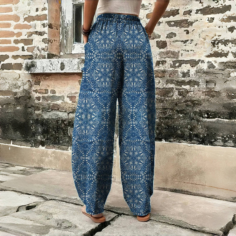 Pantaloni Vintage Con Stampa Etnica