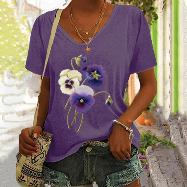 Camiseta Con Estampado Floral