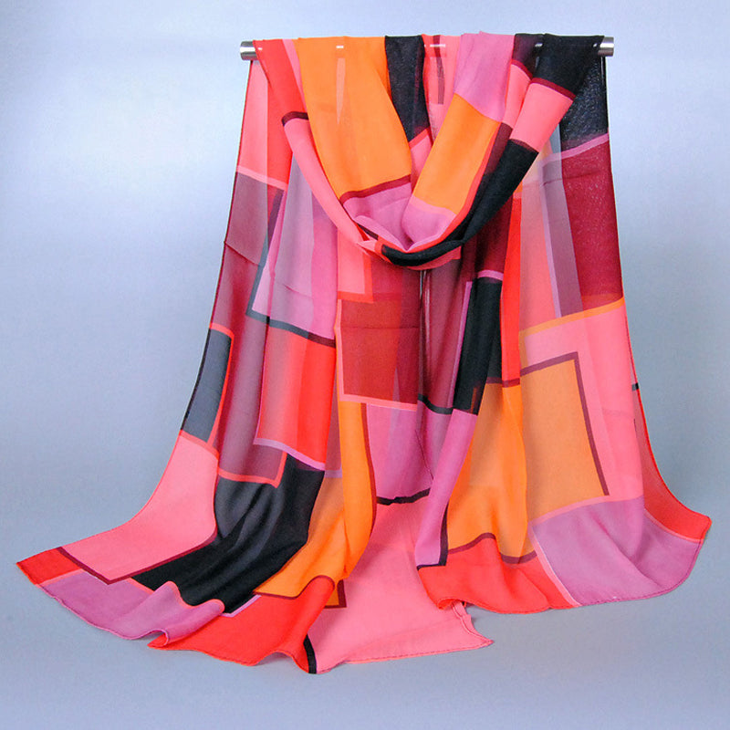 Kleurrijke Sjaal Met Geometrische Print