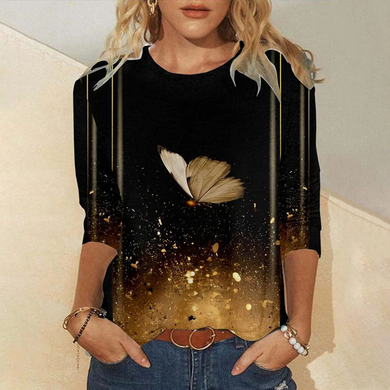 T-Shirt Imprimé Papillon Vintage