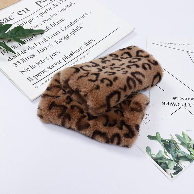 Warme Handschuhe Mit Leoparden-Print