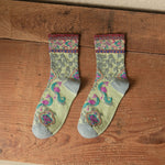 Vintage Blumen -Jacquard -Socken