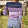 【Lange Mouwen】Blouse Met Colorblock Strepen