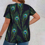 Peacock-höyhen tulostus t-paita