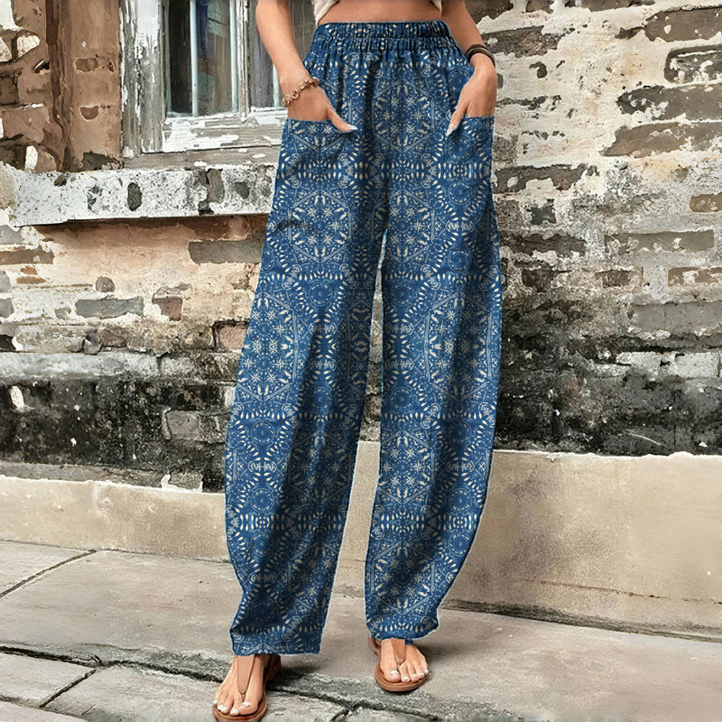 Pantaloni Vintage Con Stampa Etnica