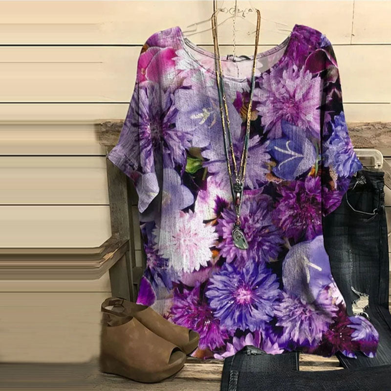 Blusa Vintage Con Estampado Floral
