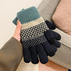 Warme Farbblock-Handschuhe