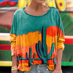 Casual Cactus Print T-Shirt