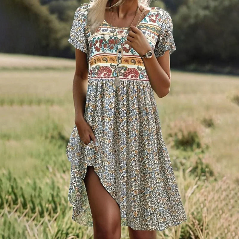 Vintage-Kleid Mit Ethno-Print
