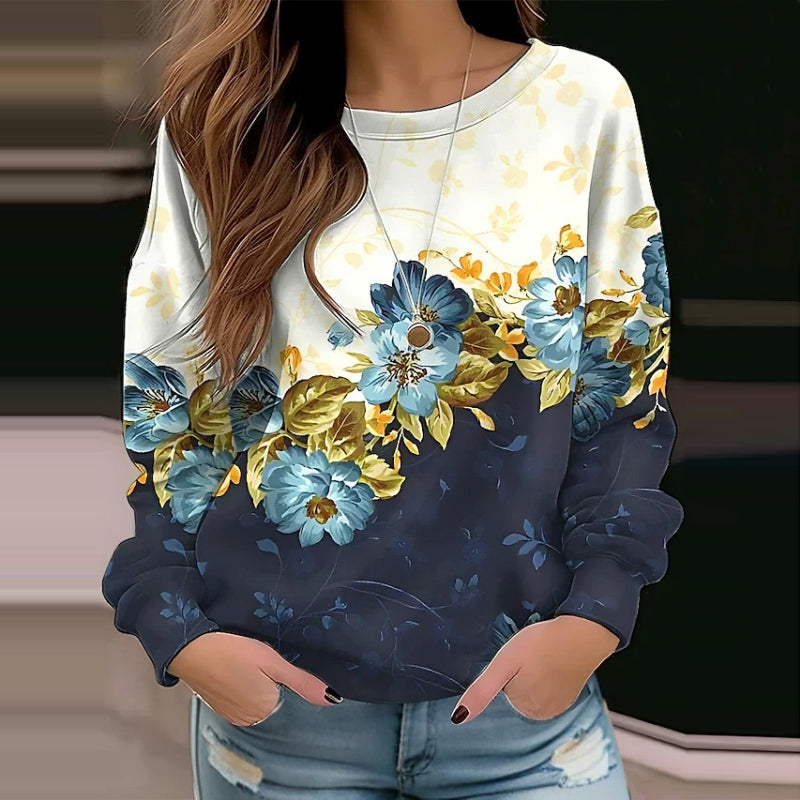 Floral Print Casual Sweatshirt