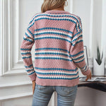 Lässiger Gestreifter Strickpullover