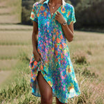 Buntes Kleid Mit Blumen-Print