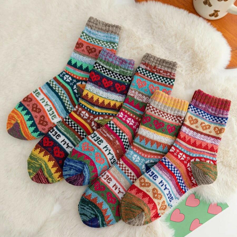 5Er-Pack Ethno-Socken