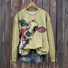 Casual Sweatshirt Met Dierenprint