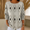 【Pitkähihainen】Vintage Geometric Print T-paita