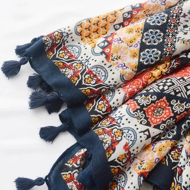 Vintage etnische print sjaal