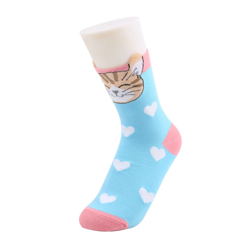 Calcetines Con Estampado De Gatos Creativos