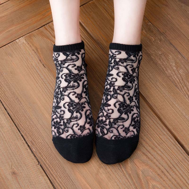 Chaussettes Respirantes En Jacquard Fleuri