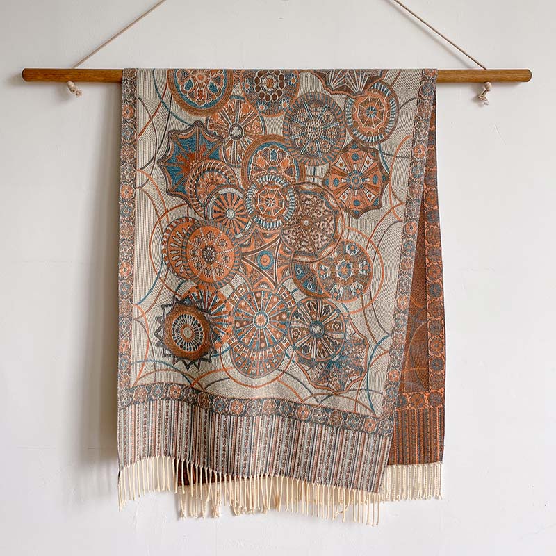 Vintage-Schal mit Ethno-Print
