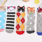 Calcetines Con Estampado De Gatos Creativos