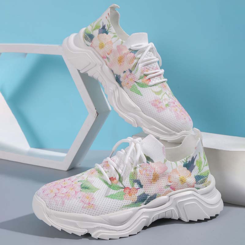 Casual sneakers voor bloemenprint