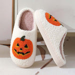Halloween pluche pompoen slippers
